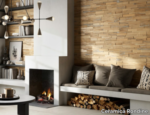 INFUSION 3D - Porcelain stoneware 3D Wall Cladding with wood effect _ Ceramica Rondine