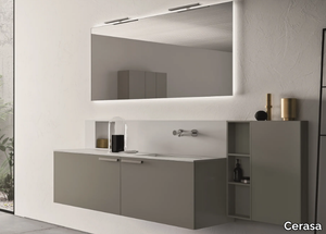 CARTABIANCA - Single wall-mounted vanity unit with mirror _ Cerasa