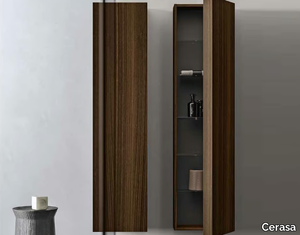 NEROLAB - Suspended bathroom wall cabinet with doors _ Cerasa