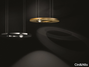 PASSEPARTOUT25 SOPRATAVOLO - LED direct-indirect light brass pendant lamp _ Cini&Nils