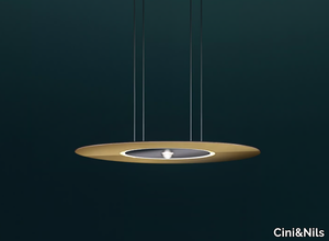 PASSEPARTOUT55 SOPRATAVOLO - LED direct-indirect light brass pendant lamp _ Cini&Nils