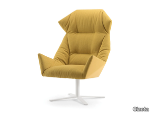 PRISMA 1673 PO B17G - Wing fabric armchair with 4-spoke base high-back _ Cizeta