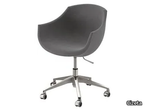 COLIMBAS - Swivel with 5-spoke base fabric easy chair with castors _ Cizeta