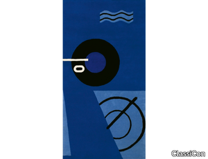 BLUE MARINE - Rectangular wool rug with geometric shapes _ ClassiCon