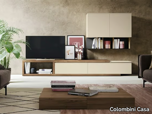 GOLF L.101 - Low wooden TV cabinet with shelves _ Colombini Casa