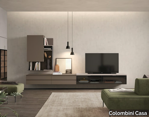 GOLF L.103 - Wall-mounted wooden TV cabinet with flap doors _ Colombini Casa