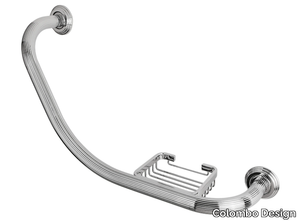 HERMITAGE B3375 - Chromed brass bathtub grab bar with soap holder _ Colombo Design