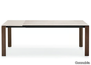 DORIAN - Extending table with glass ceramic top and wooden legs _ Connubia