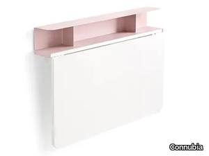 QUADRO - Wall mounted melamine table with metal wall shelve _ Connubia