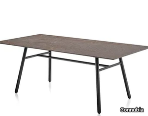 YO! - Rectangular garden ceramic table with aluminium base _ Connubia