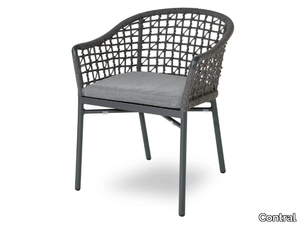 KARIN NET - Rope outdoor chair with armrests _ Contral