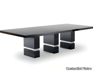 SOLUTION - Rectangular wooden table with metal details _ Costantini Pietro