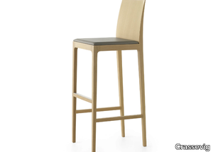 ANNA 65-82 CS - Upholstered wooden stool with back _ Crassevig