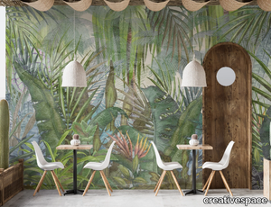 ALOHA - Tropical bathroom wallpaper _ creativespace