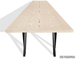 N.E.T. TABLE - Rectangular table with wooden top and aluminum base _ DE PADOVA