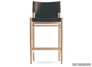 SUNSET - High tanned leather and oak stool _ DE PADOVA