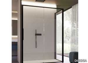 BRAVE 05 - Corner glass shower cabin with sliding door _ DISENIA