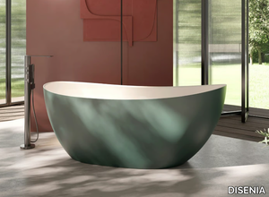 SEVEN - Freestanding oval Mineralux Stone bathtub _ DISENIA