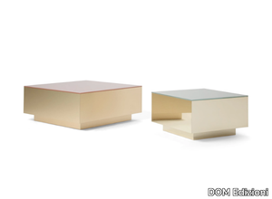 RODOLFO - Brass coffee table with glass top _ DOM Edizioni