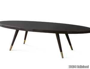 ANDREA COFFEE - Oval wooden coffee table for living room _ DOM Edizioni