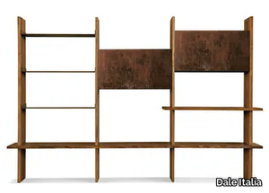 CAPANNA S-152 - Sectional custom walnut bookcase _ Dale Italia