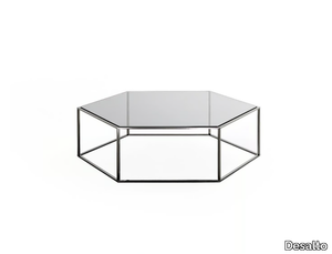 HEXAGON - Hexagonal crystal and steel coffee table _ Desalto