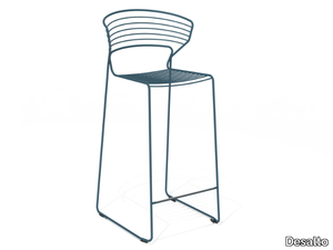 KOKI WIRE - Sled base high steel stool _ Desalto