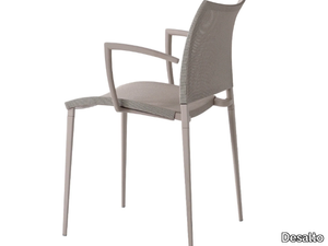 SAND AIR - Stackable polyester fibre chair with armrests _ Desalto