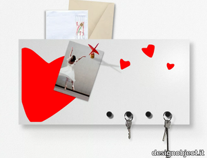 HEART - Magnetic dry erase board with wall key holder _ designobject.it