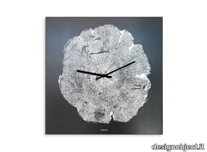 LIFE TREE BLACK STEEL - Wall-mounted plate clock _ designobject.it