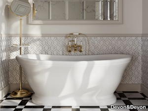 AURORA WHITE - Freestanding White Tec Plus bathtub _ Devon&Devon