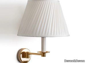 NADINE - Fabric wall lamp with with brass arm _ Devon&Devon