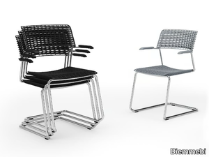 CALA - Metal and recycled polypropylene cantilever chair _ Diemmebi