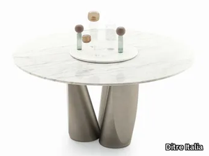 SENTEI - Round marble table with Lazy Susan _ Ditre Italia