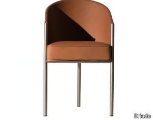 COSTES - Upholstered leather chair with armrests _ Driade