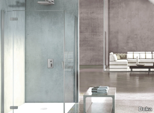 PURA 5000 - Glass and aluminium shower cabin with hinged door _ Duka