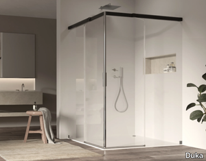 ACQUA 5000 - Glass and aluminium shower cabin with sliding door _ Duka