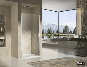 NATURA 4000 - A-DTN L/R - Niche glass shower cabin with pivot door _ Duka