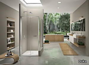 NATURA 4000 - AR-FPW L/R - Corner crystal shower cabin with folding door _ Duka