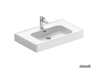 SOLEIL - Rectangular single ceramic washbasin with overflow _ Duravit