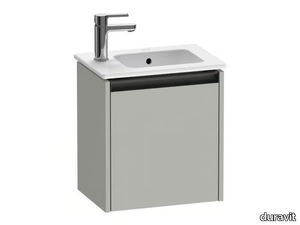 KETHO.2 - Single wall-mounted wooden vanity unit with integrated washbasin _ Duravit