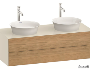 WHITE TULIP WT4988 - Double wall-mounted wooden vanity unit with drawers _ Duravit