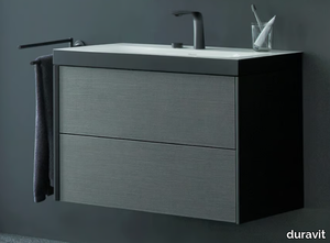 XVIU - Single wall-mounted vanity unit with drawers _ Duravit