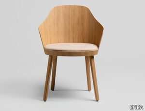 KAIAK - Oak chair with integrated cushion _ ENEA