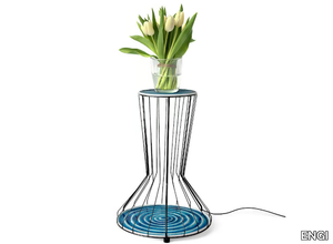 Coffee table with light - Round with light steel coffee table for living room _ ENGI