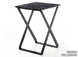 CROSSOVER - Square marble and steel coffee table _ ENRICO PELLIZZONI