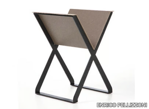 CROSSOVER - Tanned leather and steel magazine rack _ ENRICO PELLIZZONI