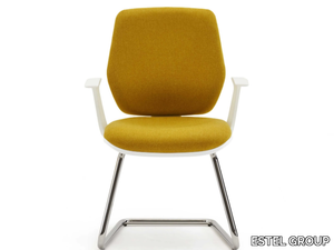 FIRST - Cantilever upholstered fabric office chair with armrests _ ESTEL GROUP