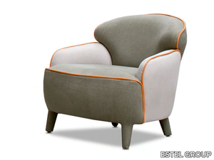 POLPETTA - Upholstered fabric armchair with armrests _ ESTEL GROUP