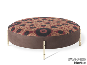 SAMARCANDA - Upholstered round fabric and nabuk pouf _ ETRO Home Interiors